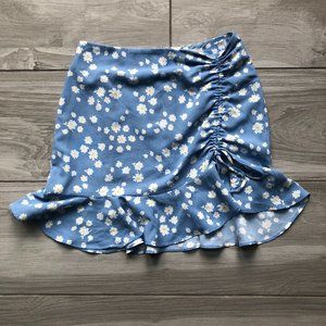 By Together Periwinkle Blue Floral Mini Skirt - Size S